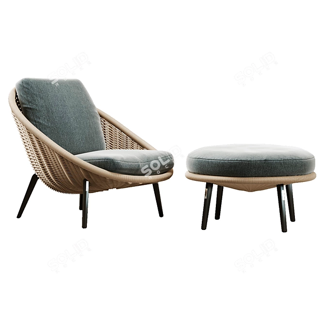 Luxury Outdoor Seating: Minotti Lido Cord Armchair 3D model image 2