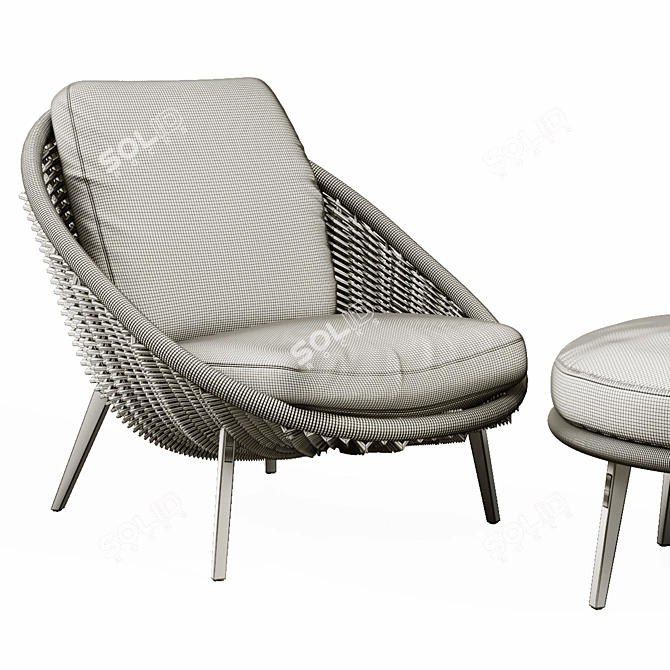 Luxury Outdoor Seating: Minotti Lido Cord Armchair 3D model image 5