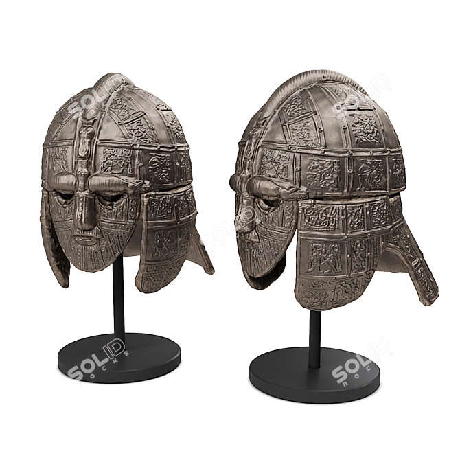 Authentic Medieval European Warrior Helmet 3D model image 1