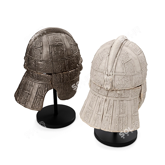 Authentic Medieval European Warrior Helmet 3D model image 2