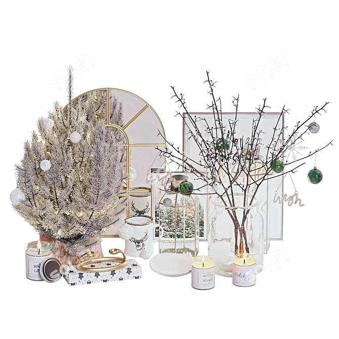 Festive Holiday Decor Set 3D model image 1