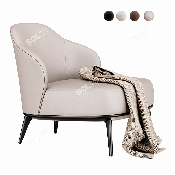 Minotti Leslie Armchair: Sleek and Stylish Seating 3D model image 1