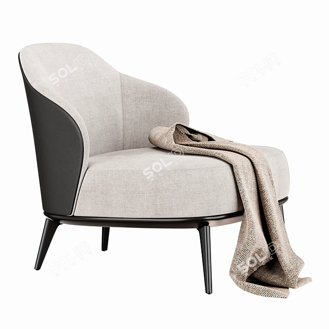 Minotti Leslie Armchair: Sleek and Stylish Seating 3D model image 2