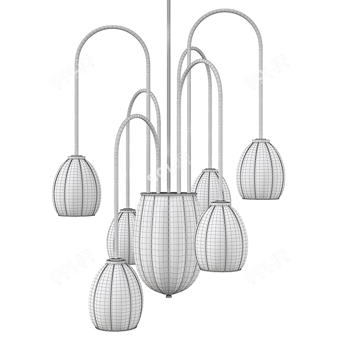 Elegant Salice Chandelier 3D model image 2