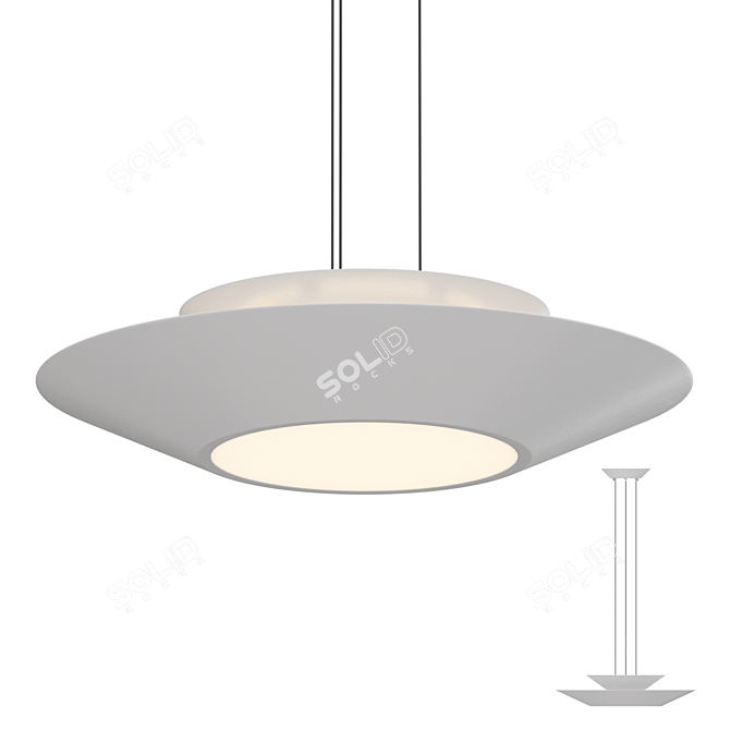 Futuristic LED Pendant Lamp 3D model image 1