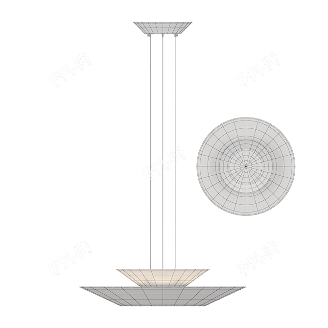Futuristic LED Pendant Lamp 3D model image 4