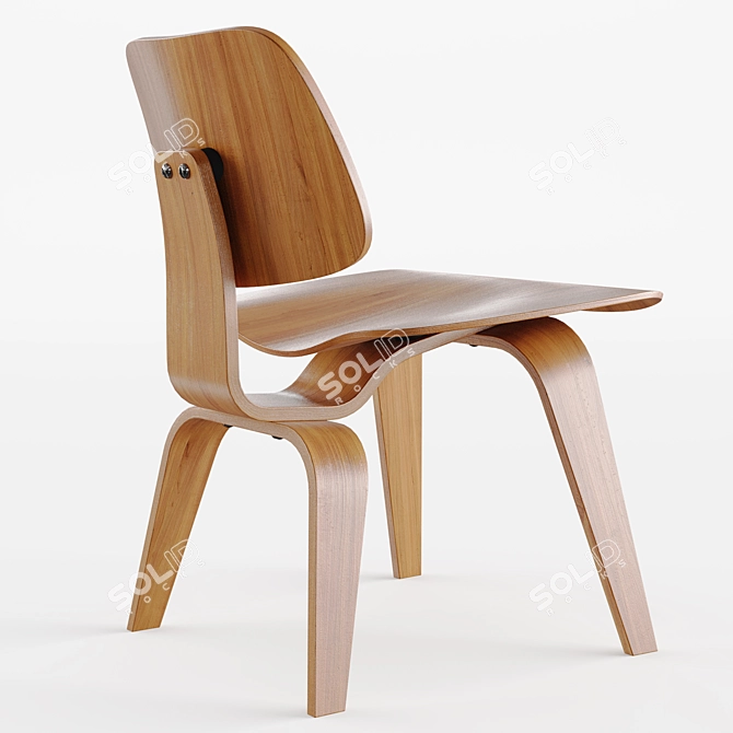 Authentic DCW Plywood Chair for Realistic Interior Scenes 3D model image 2