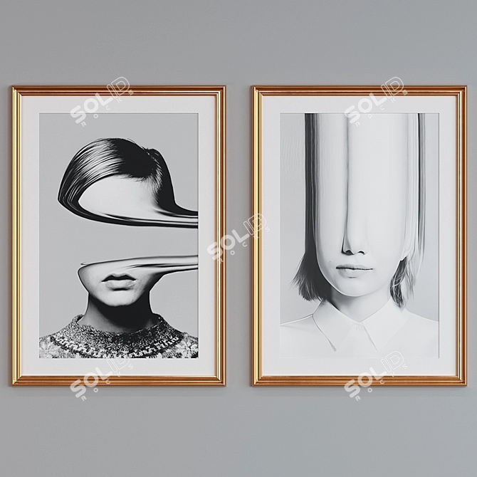 Modern Abstract Picture Frame Set 3D model image 4