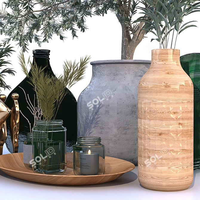 EcoGreen Decor Set 3D model image 5