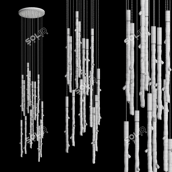 Elegant Branch Pendant Lamp 3D model image 4