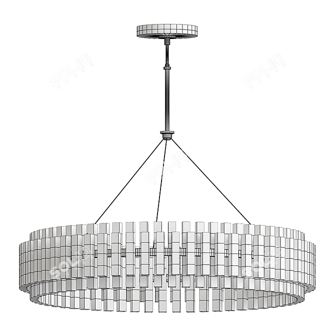 Radiant Round Crystal LED Chandelier 3D model image 3