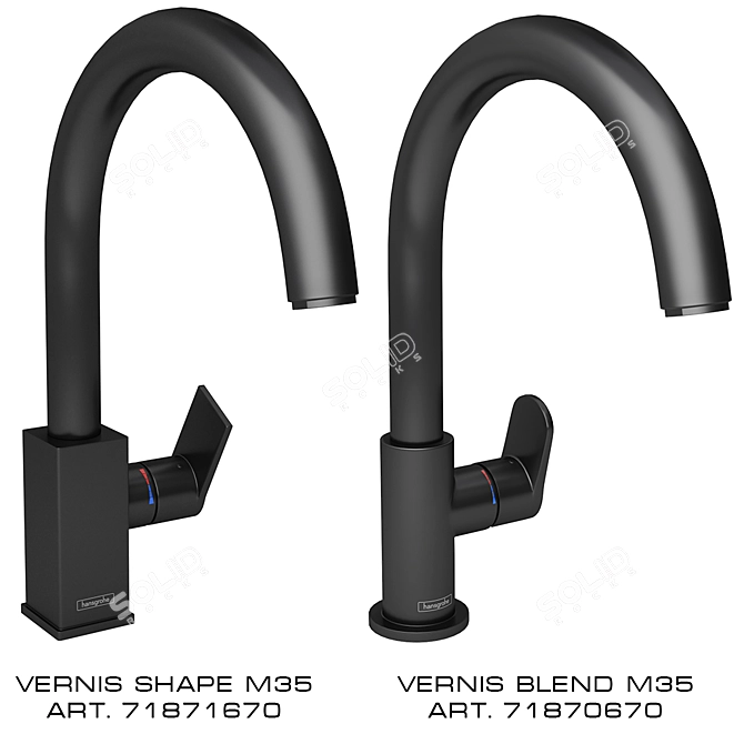 Hansgrohe Vernis Black Matte Kitchen Mixer 3D model image 1