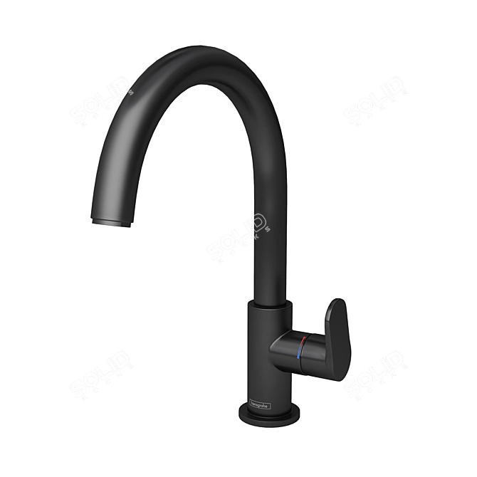 Hansgrohe Vernis Black Matte Kitchen Mixer 3D model image 3