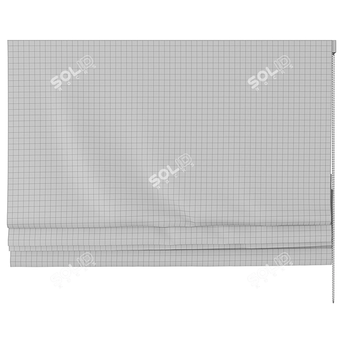 Modern Monochrome Roman Curtains 3D model image 3