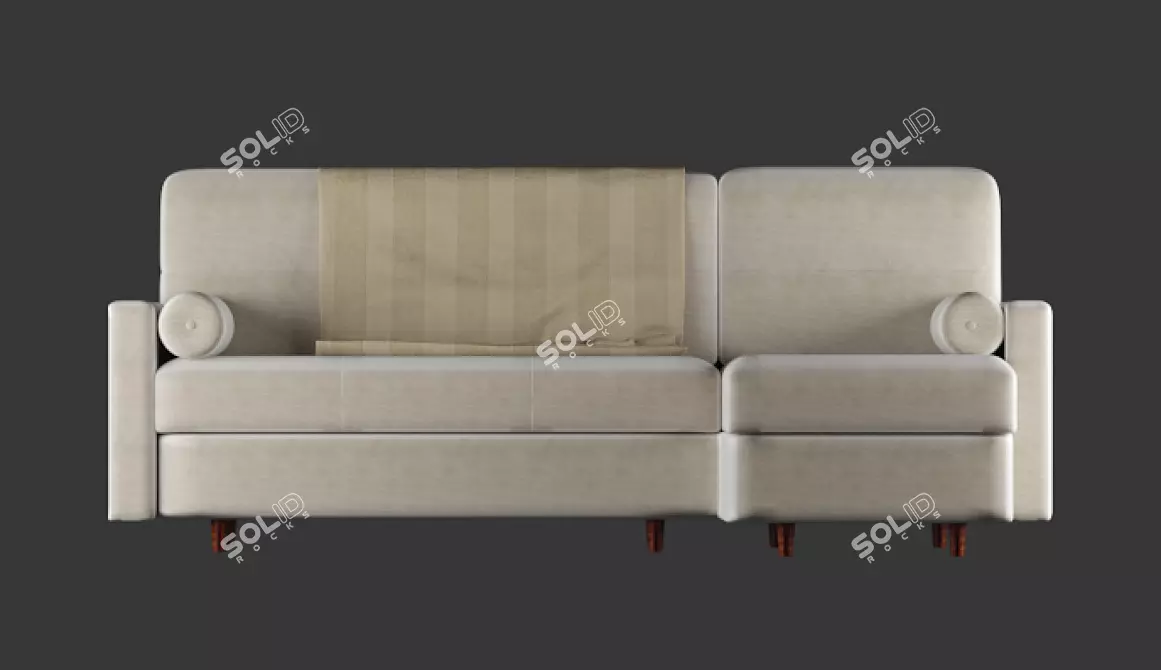 SCANDICA Corner Sofa with Matting and Velor Upholstery 3D model image 1