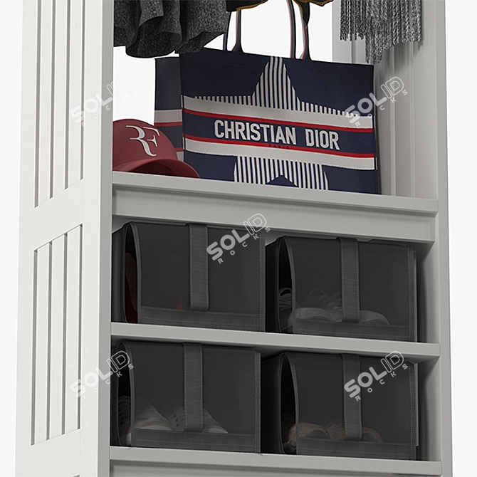 Modern Scandinavian Style Bookshelf 3D model image 5