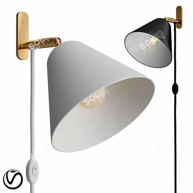 Elegant Capita Wall Lamp 3D model image 1
