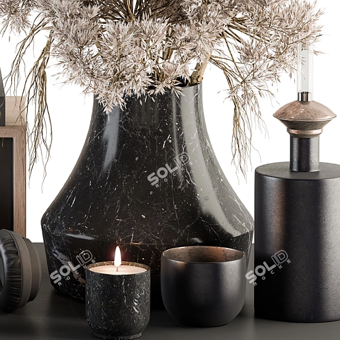 Musical Serenity: Dried Plant Decor Set 3D model image 3