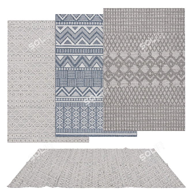 Title: "Versatile Rug Collection: 6 High-Quality Designs 3D model image 1