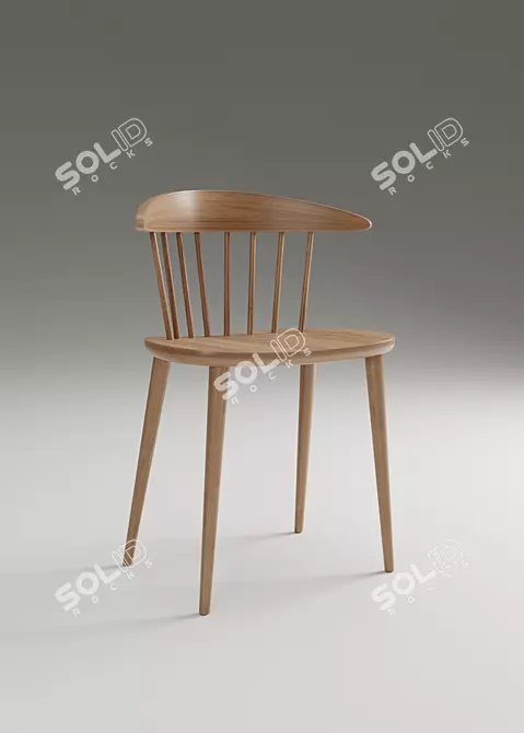 Elegant Dining Set: J77 & J104 Chairs, Table, Chandelier & Decor Vases 3D model image 3