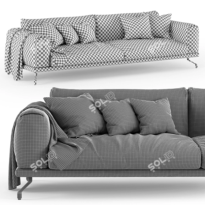 Modern Italian Sofa Dall'Agnese POLDO 3D model image 5