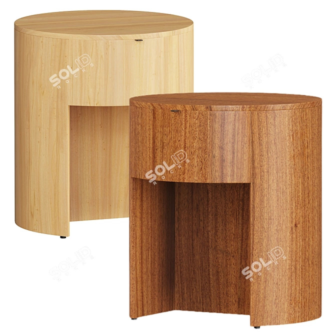 Sleek Modern Kono Nightstand 3D model image 1