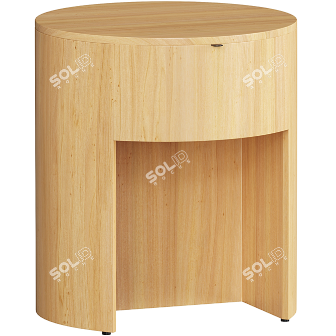 Sleek Modern Kono Nightstand 3D model image 2