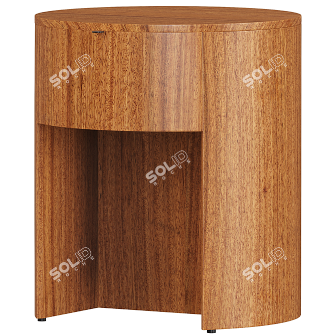 Sleek Modern Kono Nightstand 3D model image 3