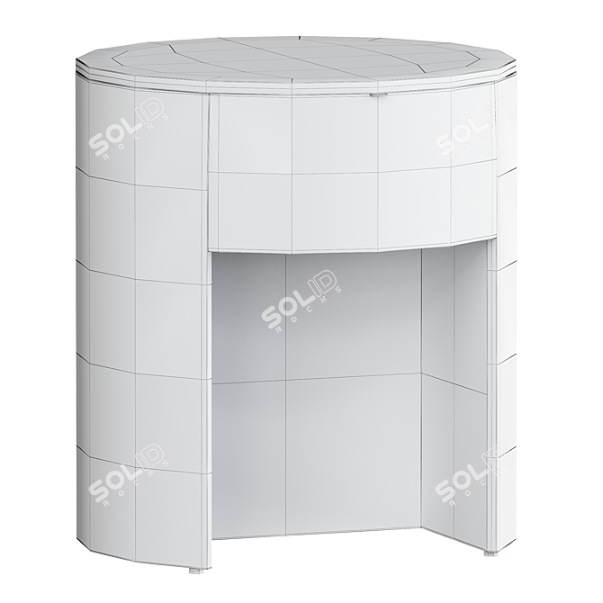 Sleek Modern Kono Nightstand 3D model image 4