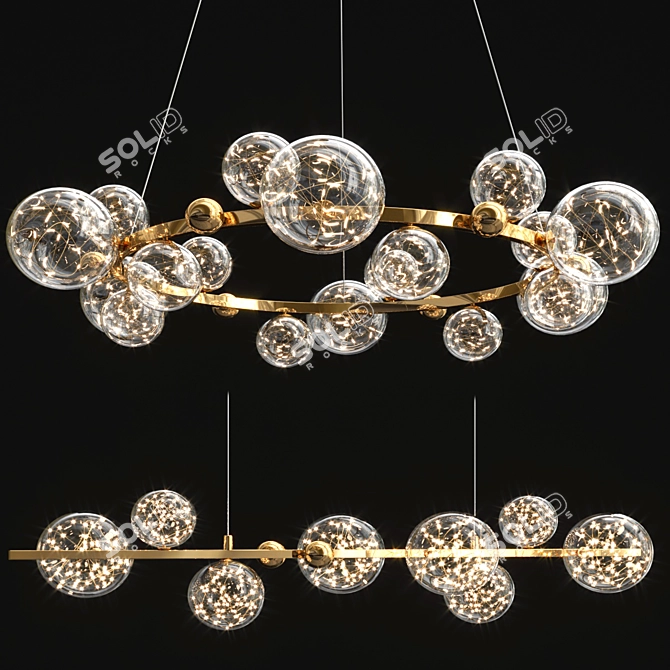 Luxury LED Chandelier Illumination 3D model image 1