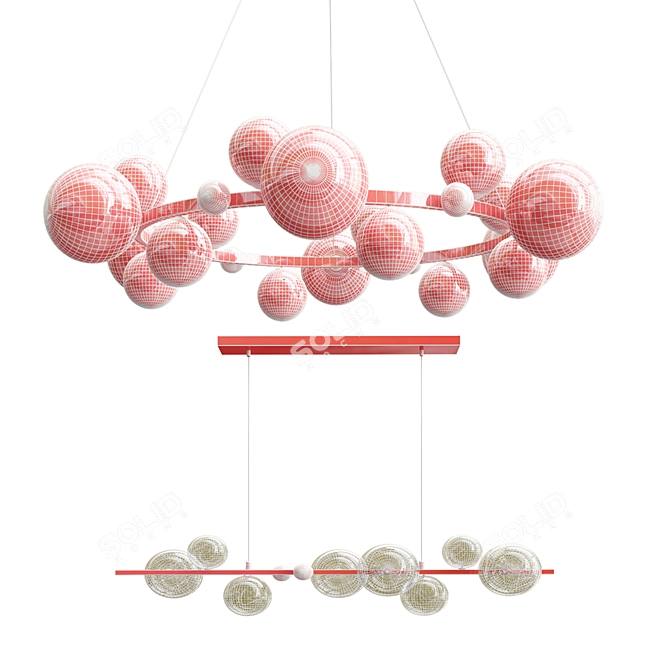 Luxury LED Chandelier Illumination 3D model image 3