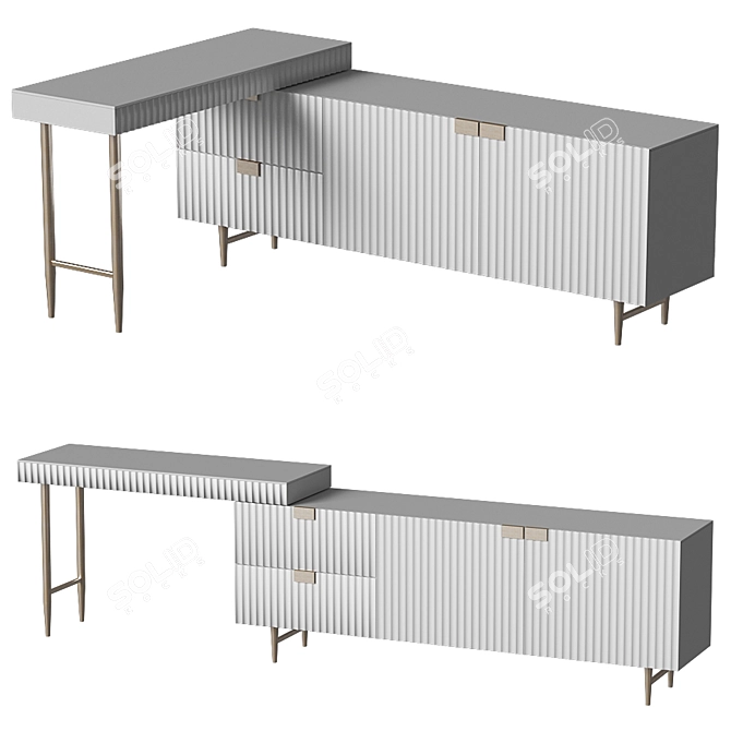 Elegant LaLume Design Console 3D model image 1