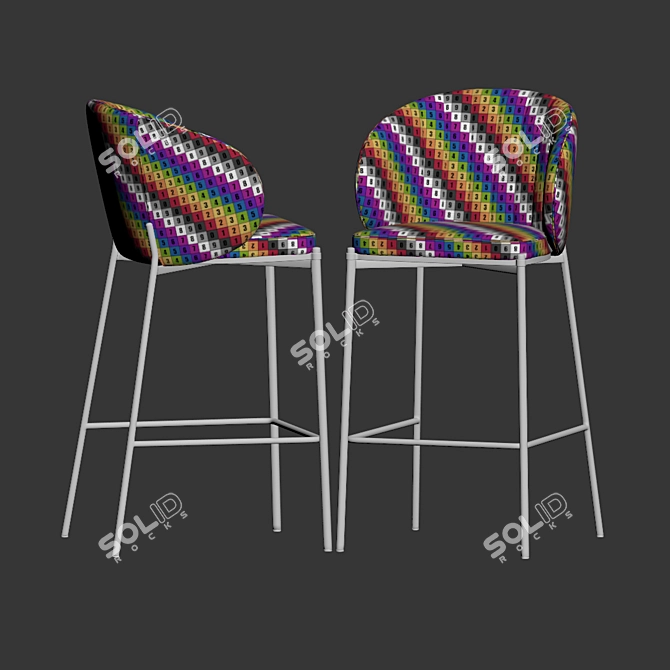 Modern Cruz Shell Bar Stool 3D model image 5