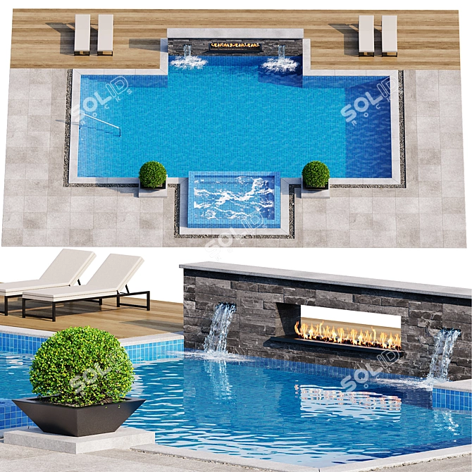 Versatile Pool 31: 3D-Ready Swimming Haven 3D model image 1