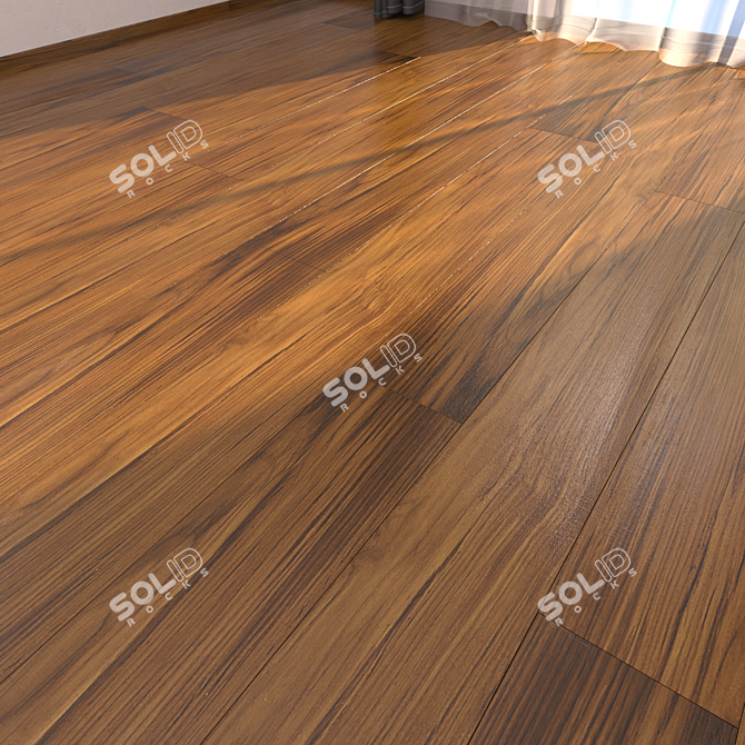 Teak Burma 3 Parquet Floor 3D model image 1