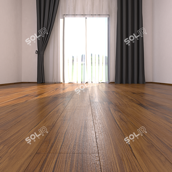 Teak Burma 3 Parquet Floor 3D model image 2