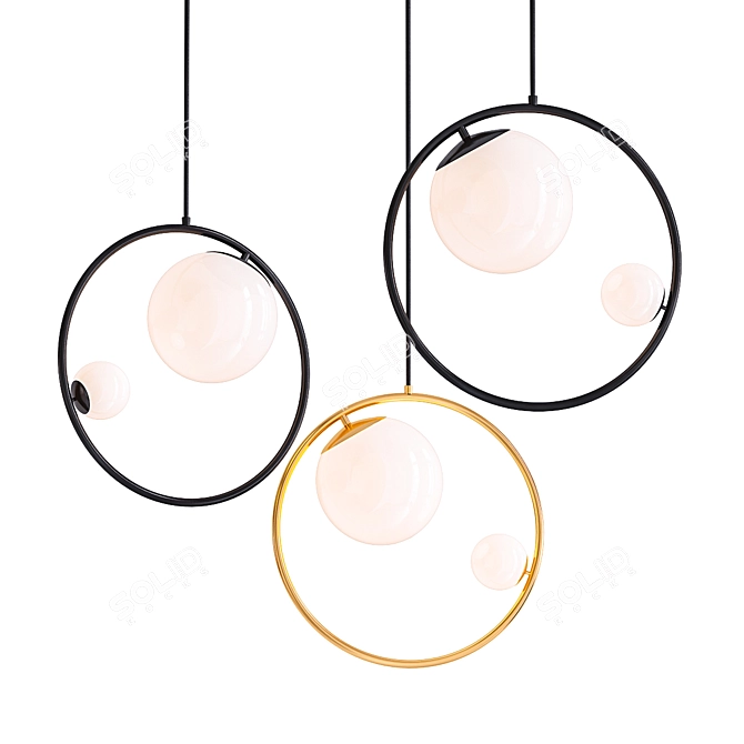 Glass Ball Pendant Lamp - Elegant Lighting Fixture 3D model image 1