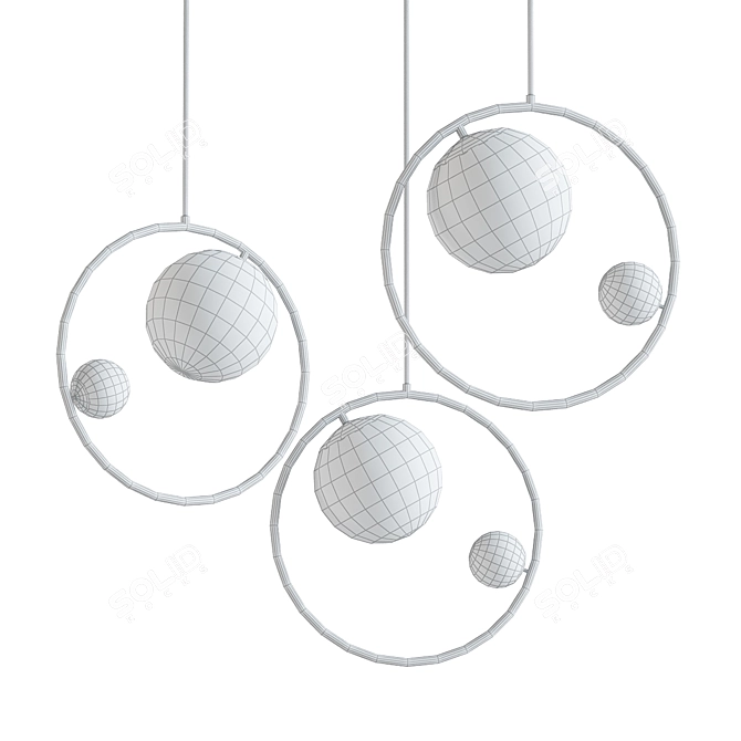Glass Ball Pendant Lamp - Elegant Lighting Fixture 3D model image 2