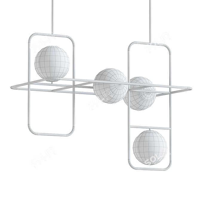 Modern Link Suspension Lamp 3D model image 2