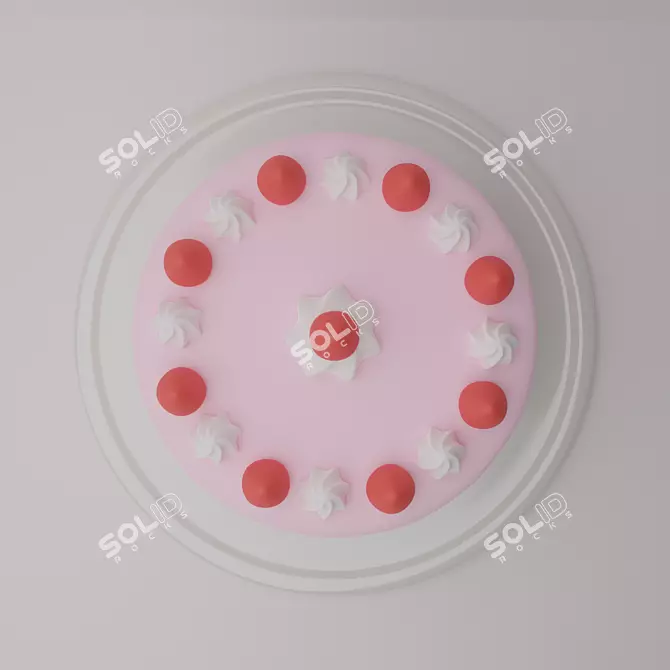 Strawberry Dream Cake 3D model image 2