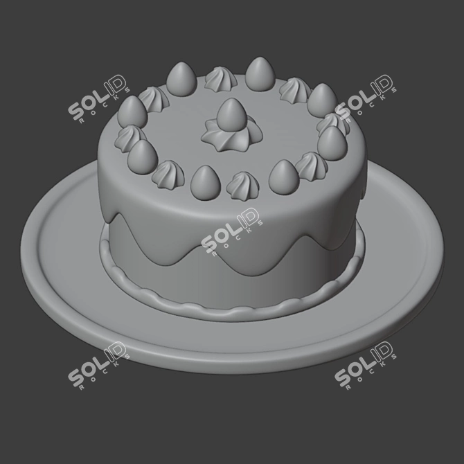 Strawberry Dream Cake 3D model image 4