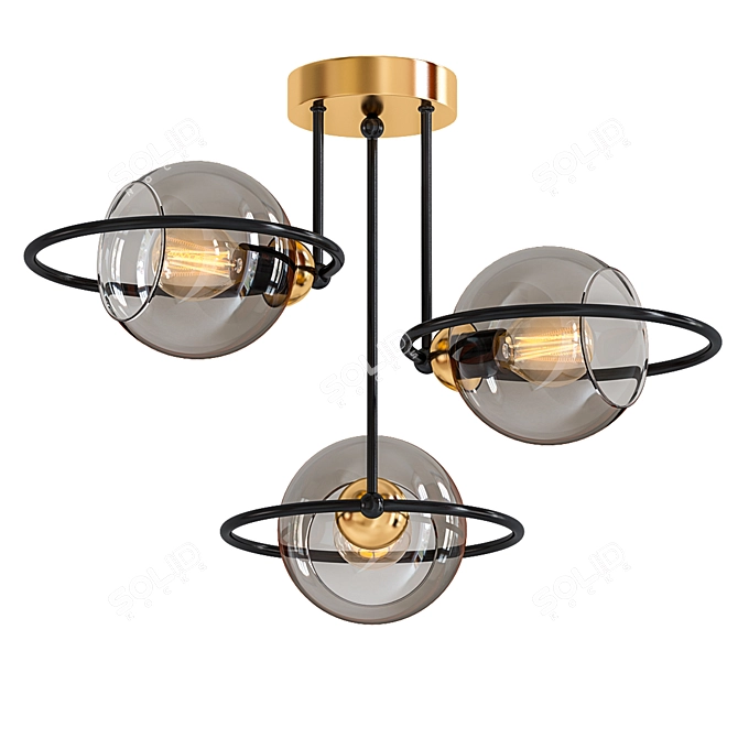 Edgy 3-Light Pendant 3D model image 1