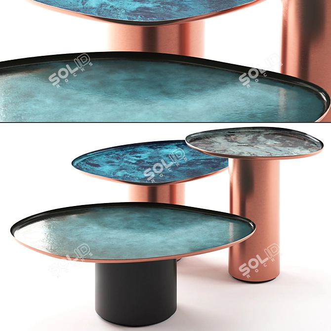 Elegant Drops Coffee Table | De Castelli 3D model image 1