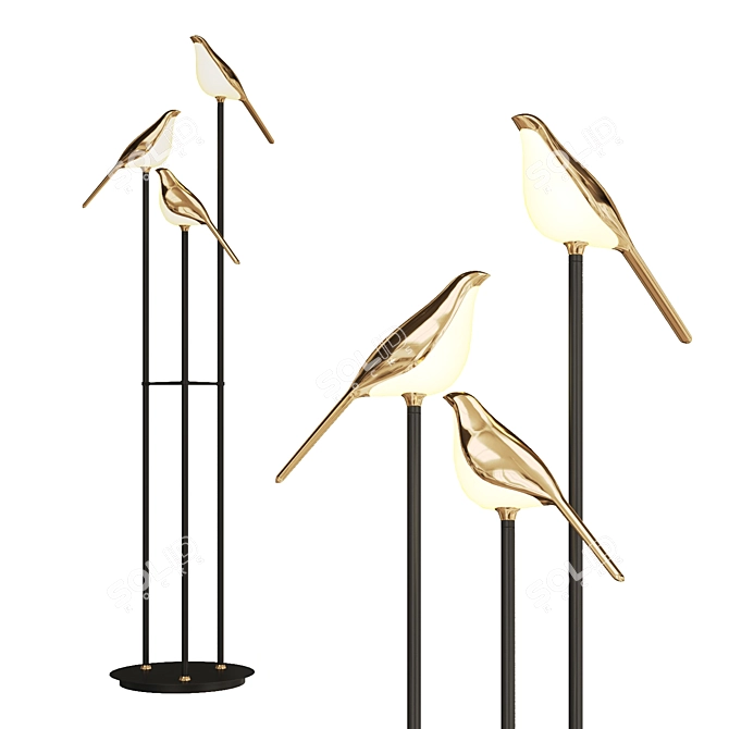 Avian Glow Floor Lamp 3D model image 1