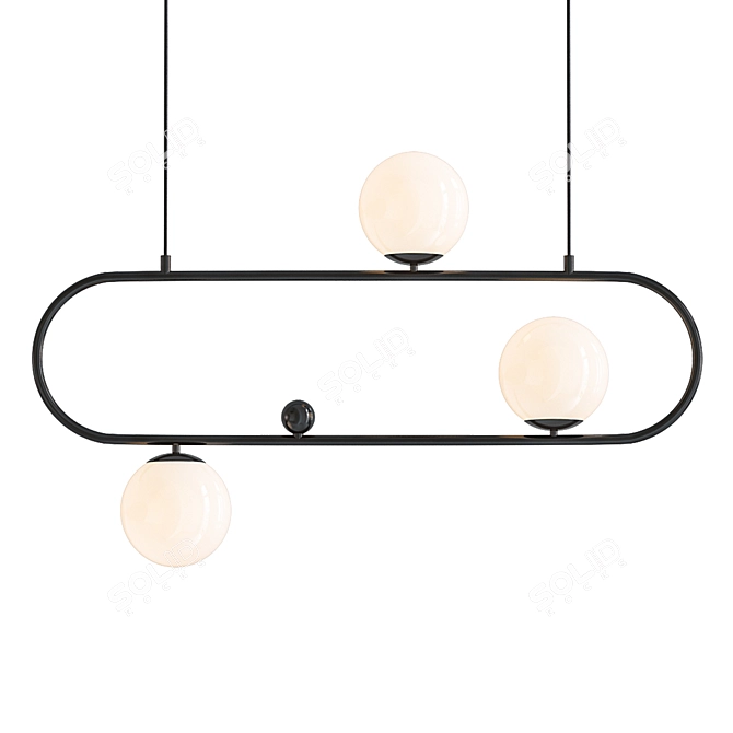 Sleek Bean Pendant Light 3D model image 1