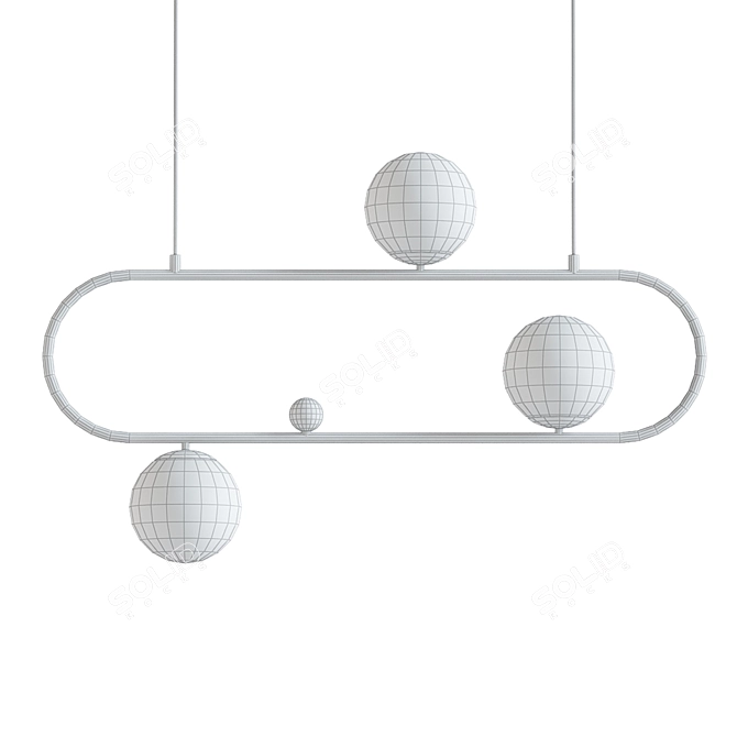 Sleek Bean Pendant Light 3D model image 2