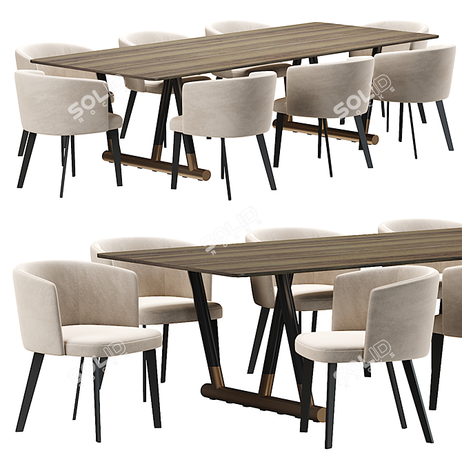 Potocco Lena Dining Chair: Elegant and Modern 3D model image 1