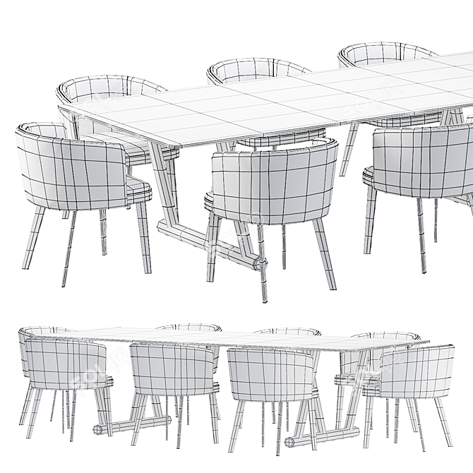 Potocco Lena Dining Chair: Elegant and Modern 3D model image 3