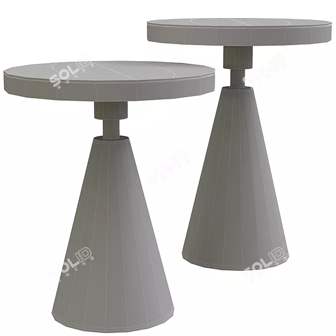 Elegant Richard Marble Side Table 3D model image 2