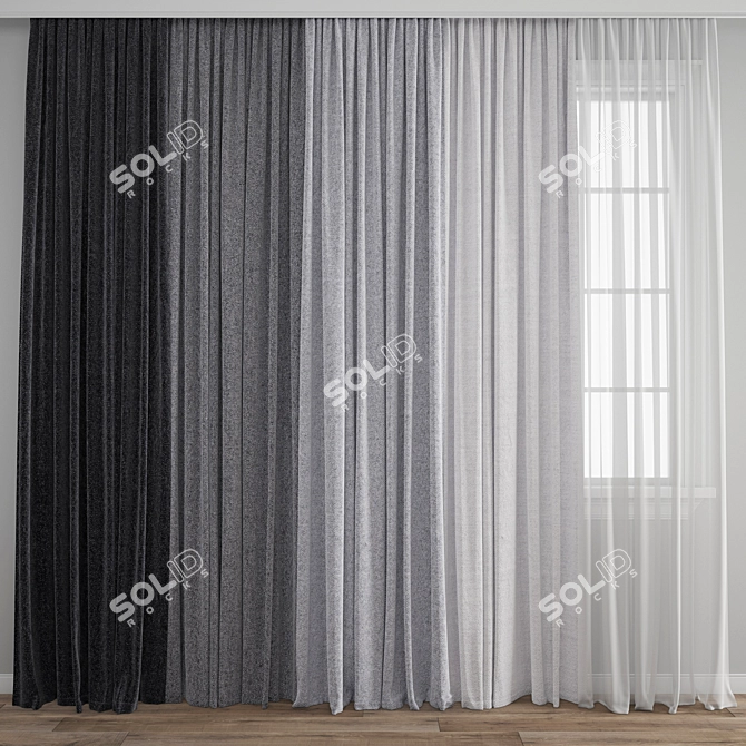 Polygonal Model Curtains 3D model image 1